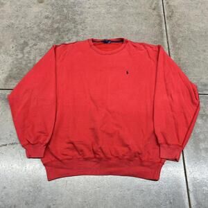 vintage polo ralph lauren red and navy small logo crewneck size xl